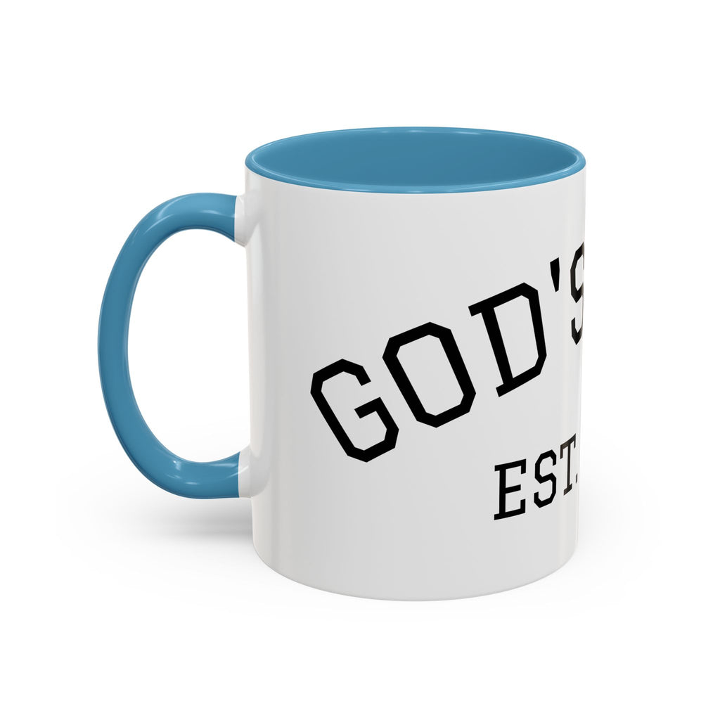 Accent Coffee Mug – "Dad's Fave" Established 2025, Black-Handle Personalized Gift