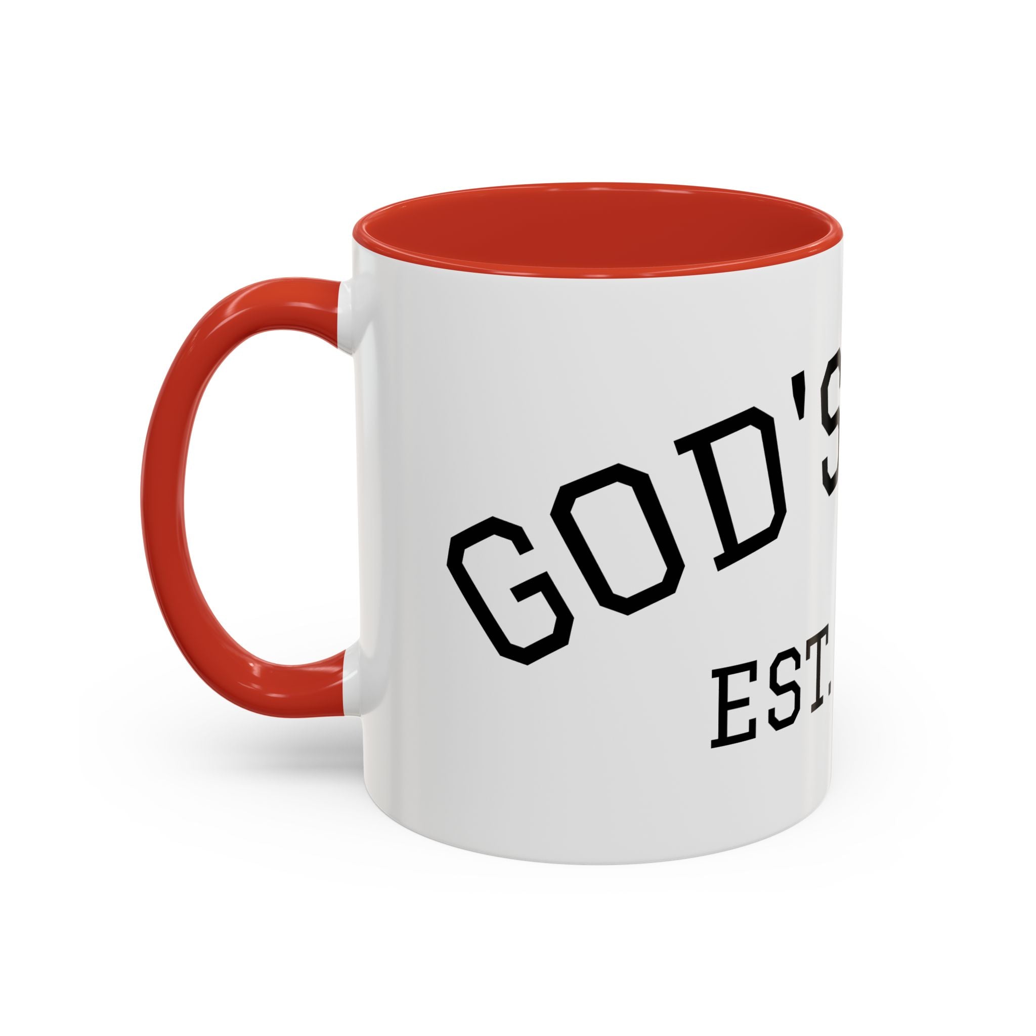 Accent Coffee Mug – "Dad's Fave" Established 2025, Black-Handle Personalized Gift