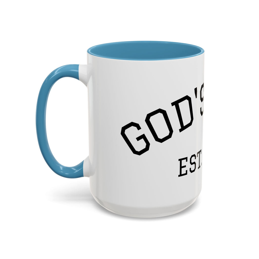 Accent Coffee Mug – "Dad's Fave" Established 2025, Black-Handle Personalized Gift