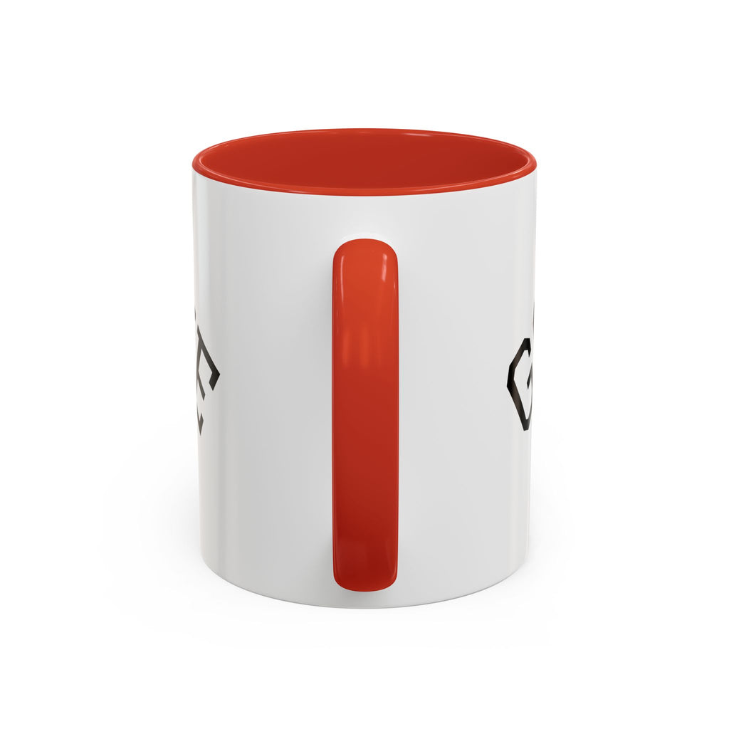 Accent Coffee Mug – "Dad's Fave" Established 2025, Black-Handle Personalized Gift