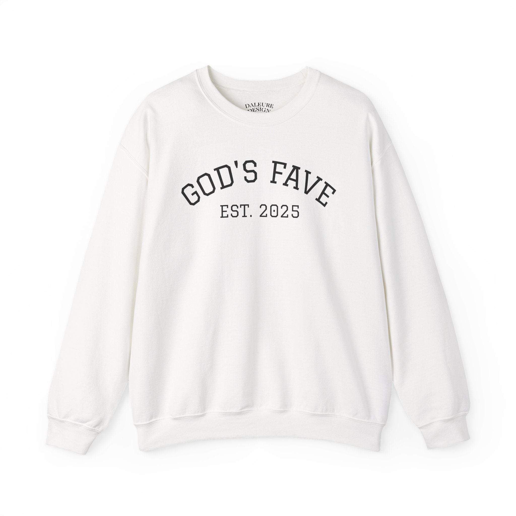 Christian Crewneck Sweatshirt — "God Gear Est. 2025" with "Walk with God or Run with the Devil" Back Design