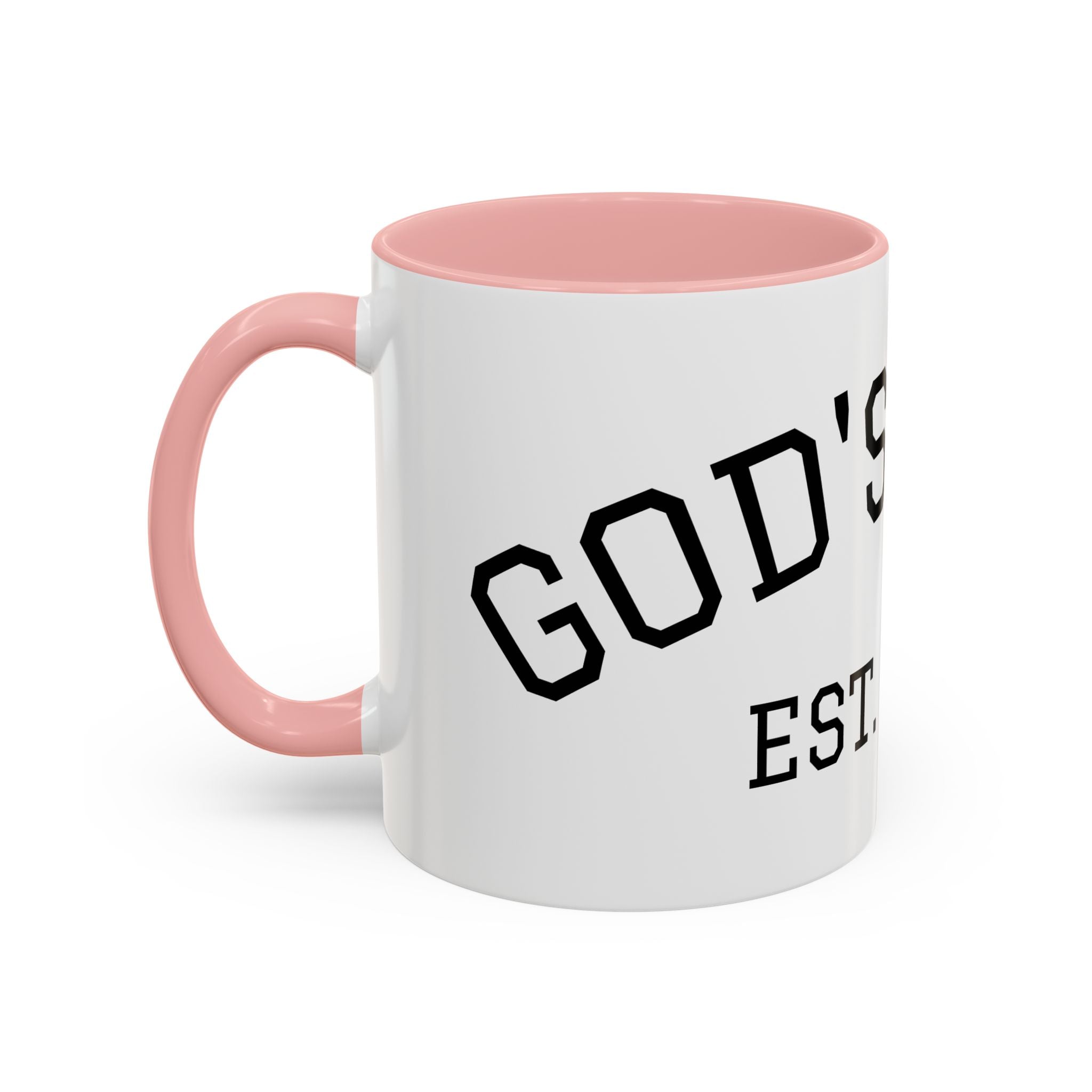 Accent Coffee Mug – "Dad's Fave" Established 2025, Black-Handle Personalized Gift