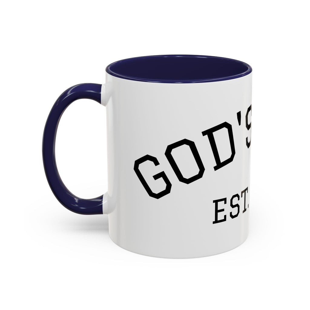 Accent Coffee Mug – "Dad's Fave" Established 2025, Black-Handle Personalized Gift