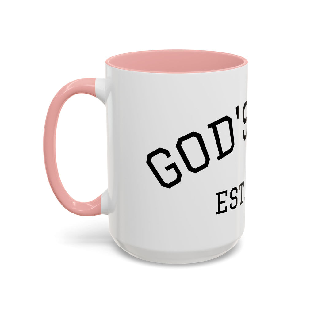 Accent Coffee Mug – "Dad's Fave" Established 2025, Black-Handle Personalized Gift