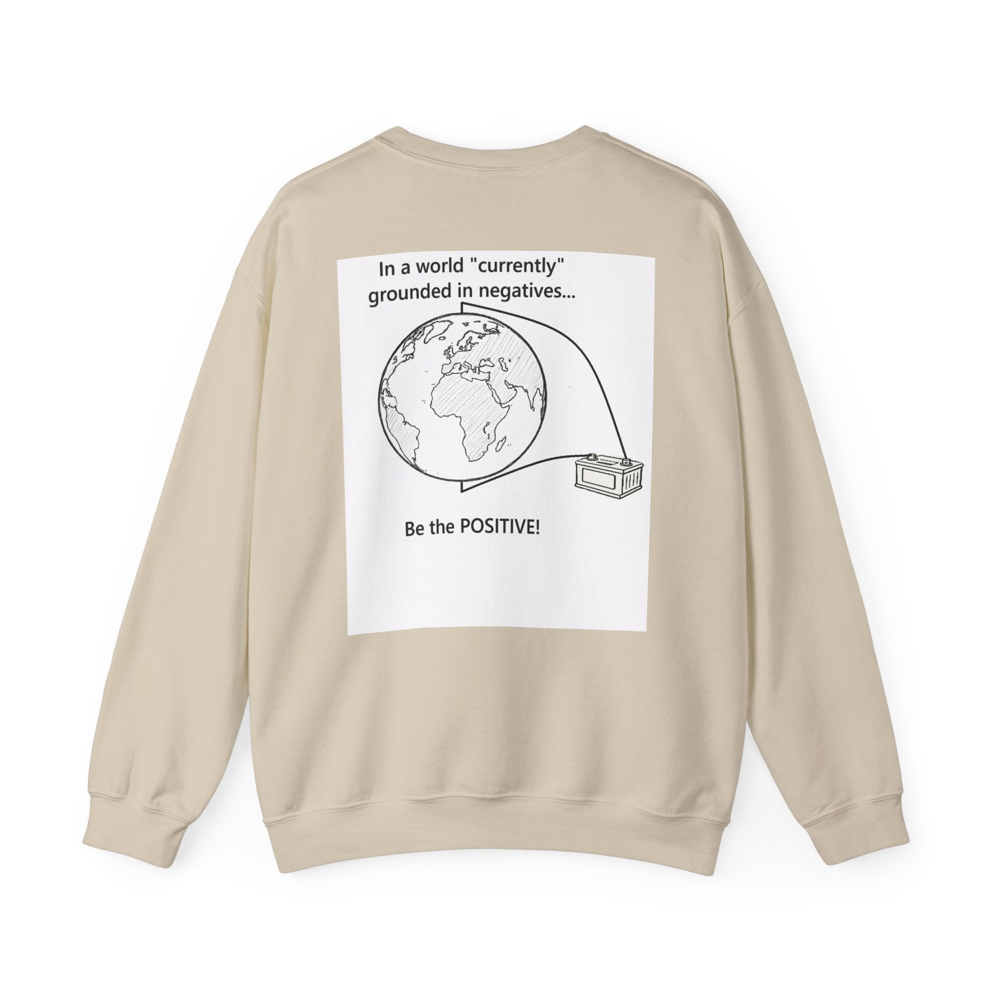 Crewneck Sweatshirt — "God's Fave" Est. 2025 with "Be the Positive" Earth Graphic