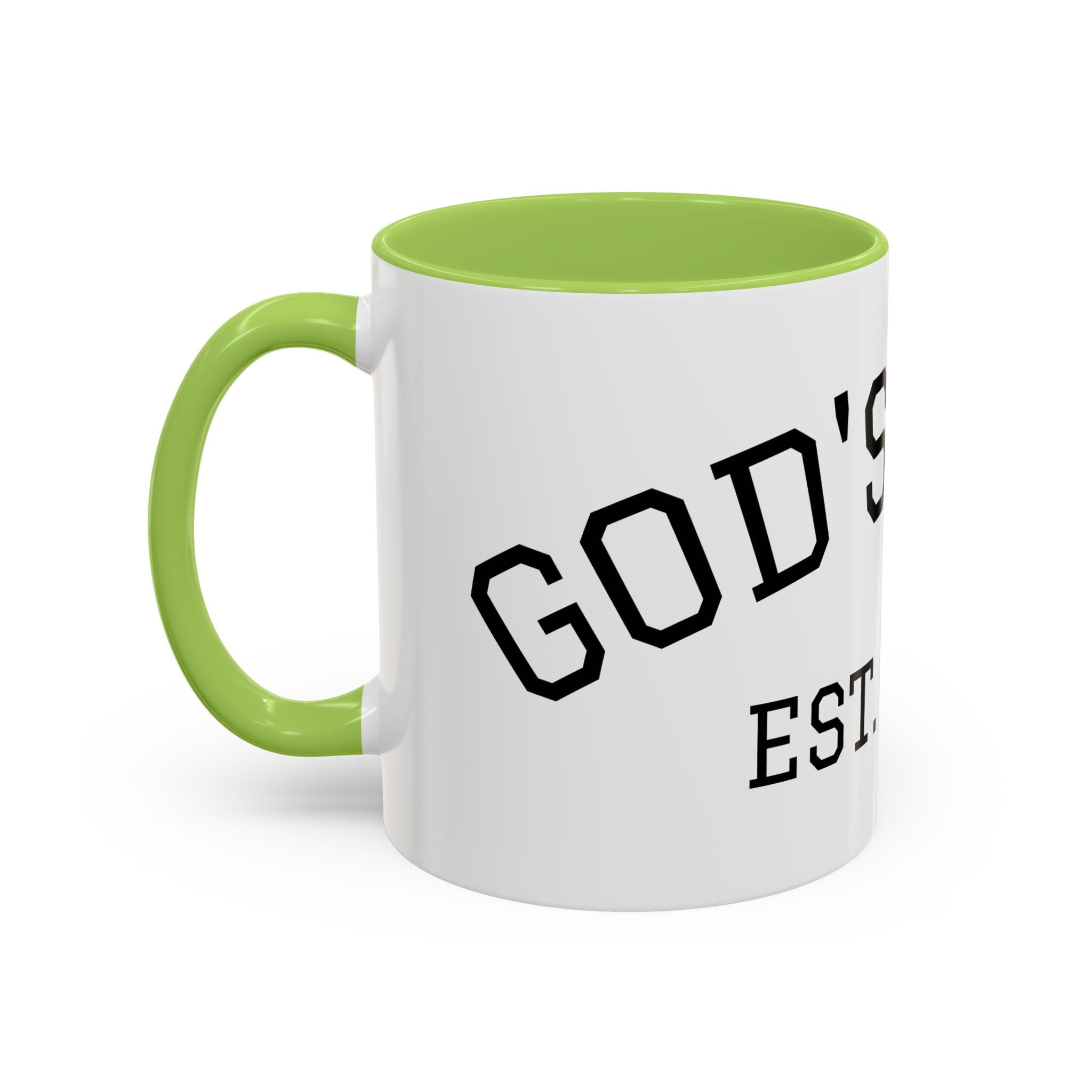 Accent Coffee Mug – "Dad's Fave" Established 2025, Black-Handle Personalized Gift