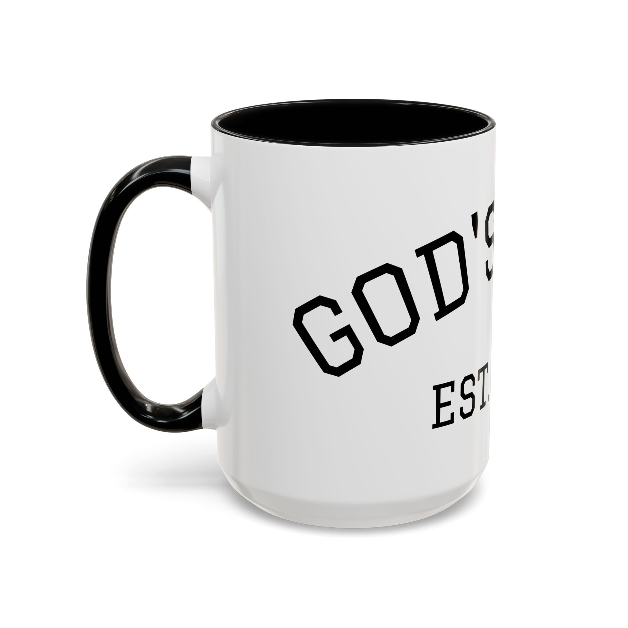 Accent Coffee Mug – "Dad's Fave" Established 2025, Black-Handle Personalized Gift