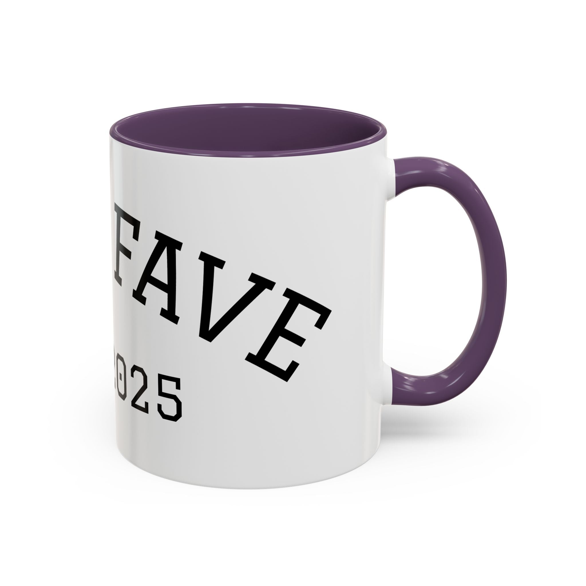 Accent Coffee Mug – "Dad's Fave" Established 2025, Black-Handle Personalized Gift