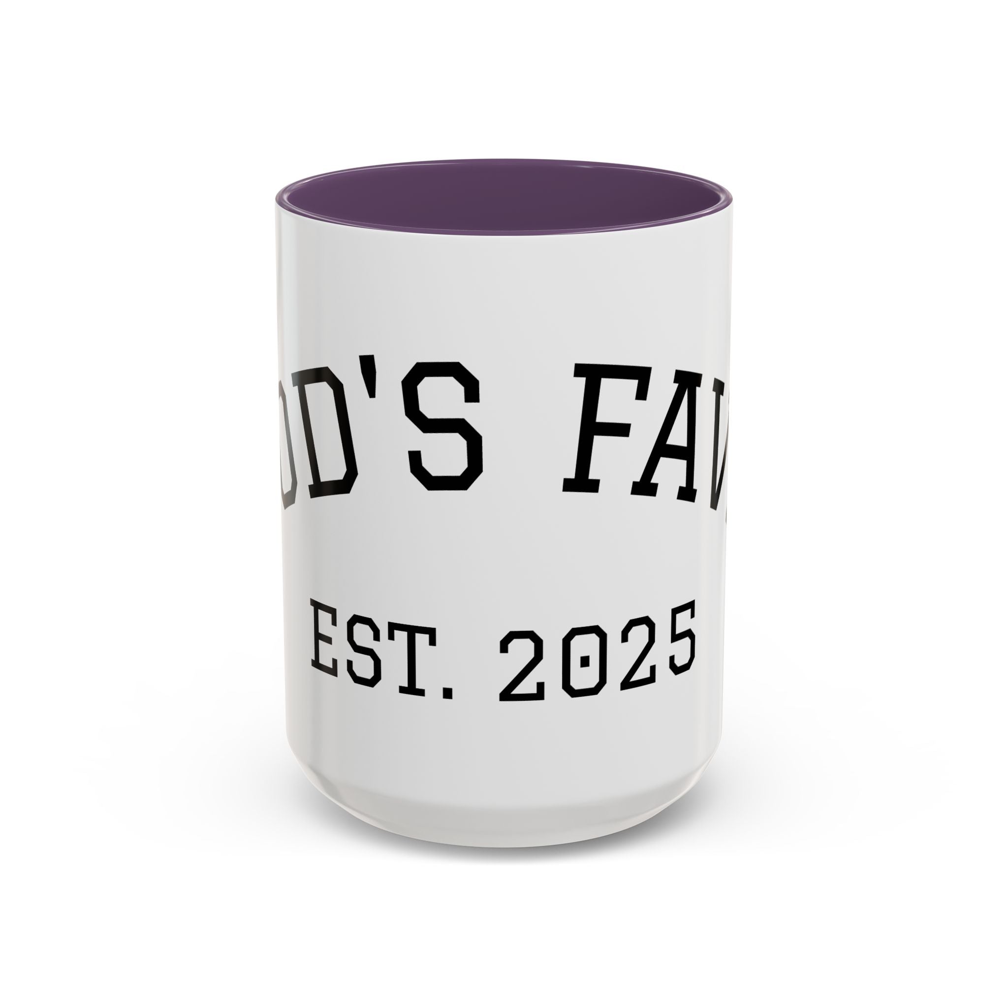 Accent Coffee Mug – "Dad's Fave" Established 2025, Black-Handle Personalized Gift