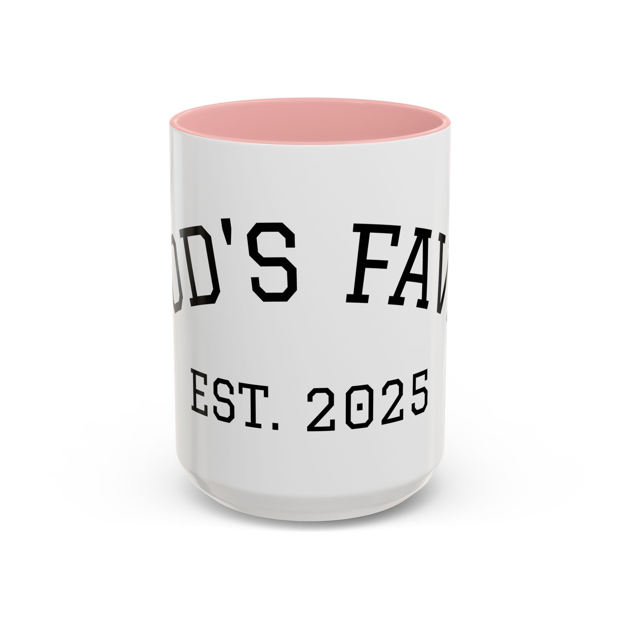 Accent Coffee Mug – "Dad's Fave" Established 2025, Black-Handle Personalized Gift