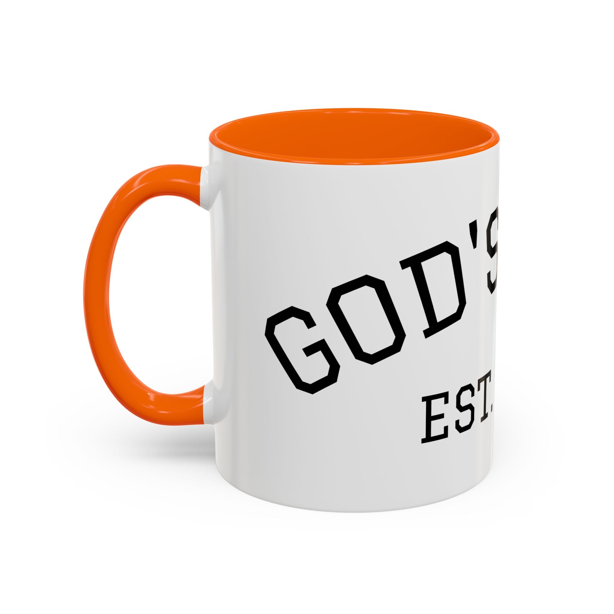 Accent Coffee Mug – "Dad's Fave" Established 2025, Black-Handle Personalized Gift