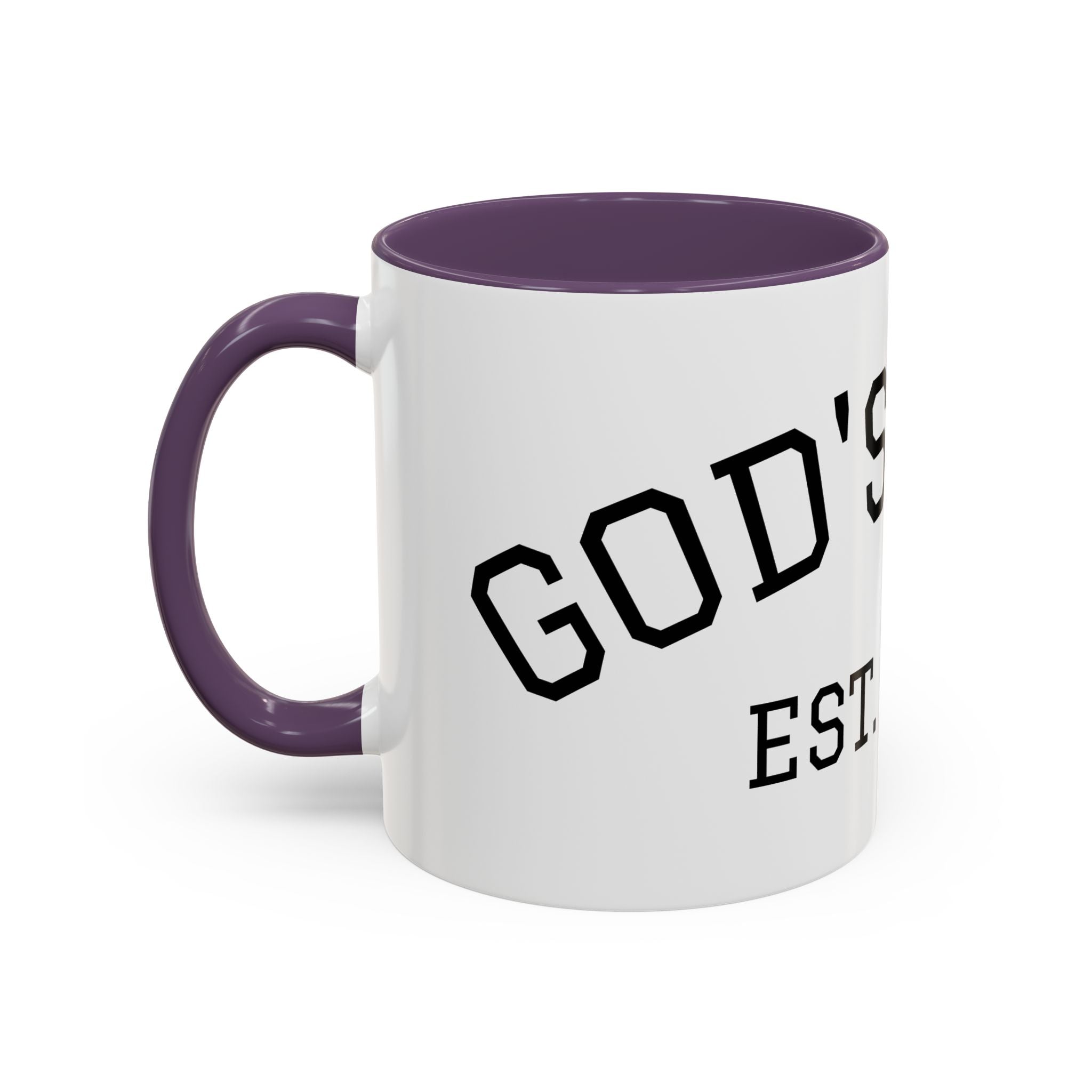 Accent Coffee Mug – "Dad's Fave" Established 2025, Black-Handle Personalized Gift