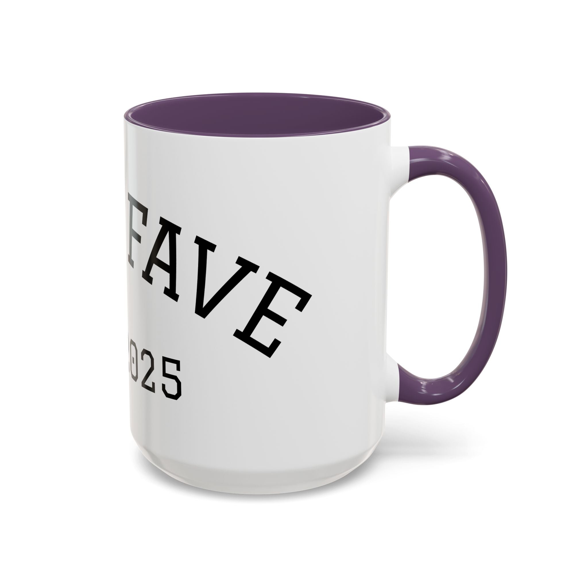 Accent Coffee Mug – "Dad's Fave" Established 2025, Black-Handle Personalized Gift